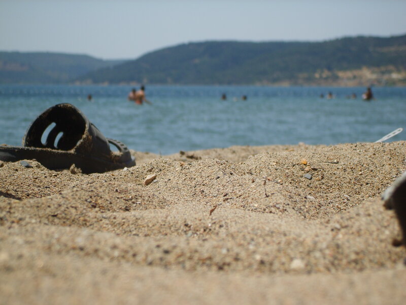Black Sandal on Beach