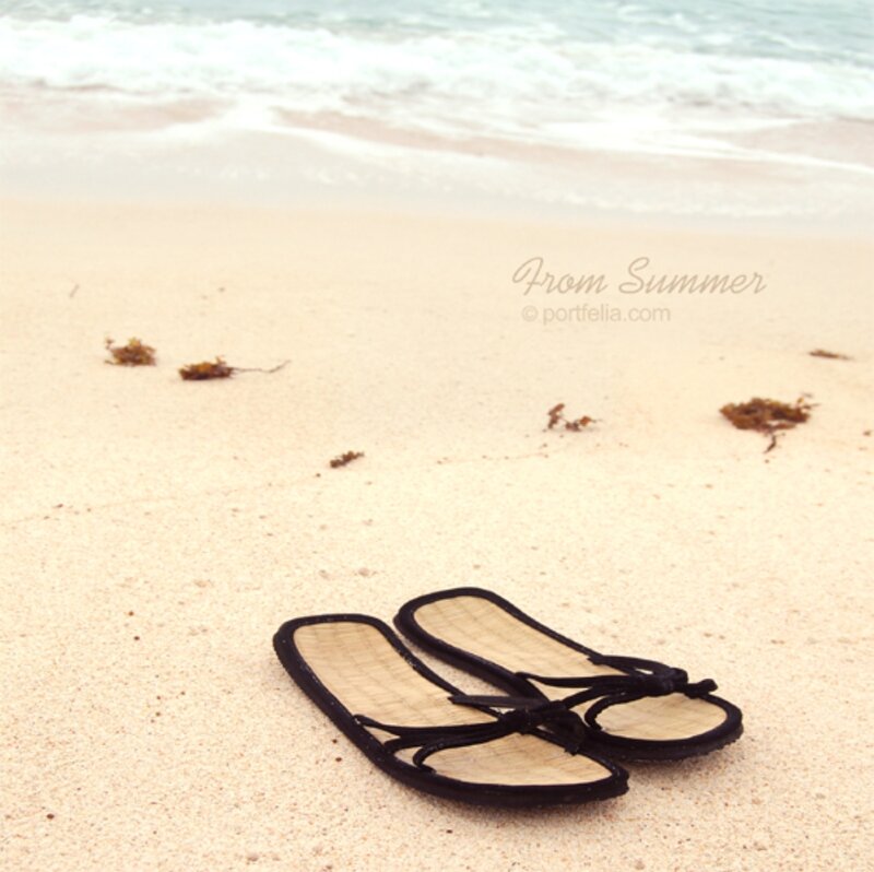 Black Sandals on Beach