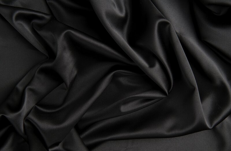 Black Satin Fabric — Smooth, Photograph, Folds