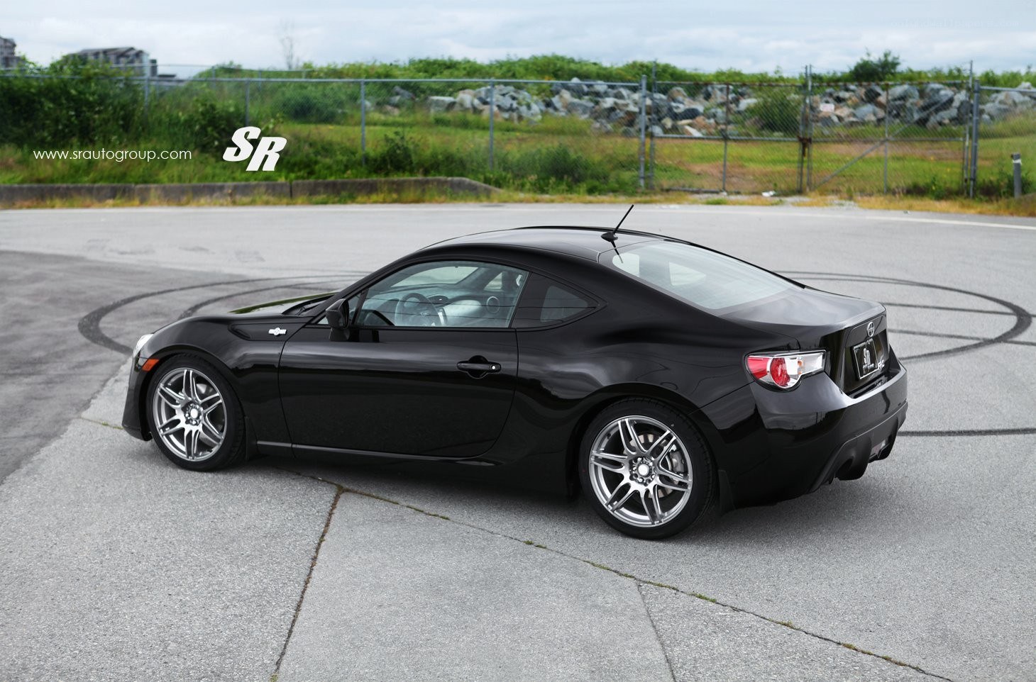 Black Scion FR-S on asphalt