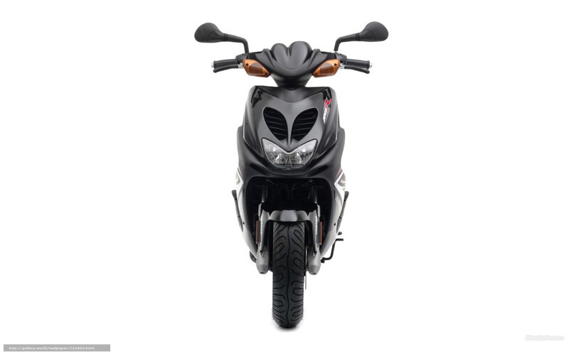 Black Scooter Front View — Neutral, Photograph, Handlebars, Headlight, Wheel