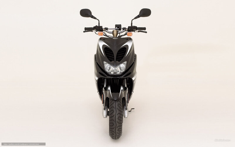 Black Scooter Front View — Neutral, Photograph, Handlebars