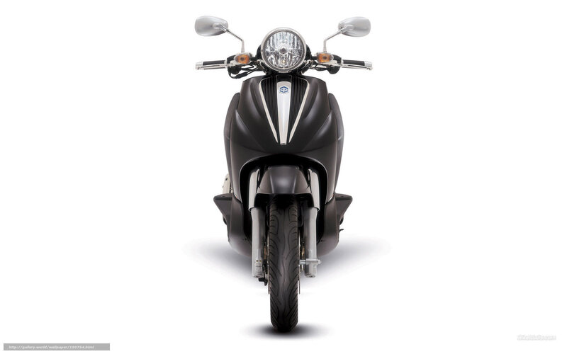 Black Scooter Front View — Neutral, Photograph, Headlight, Mirrors