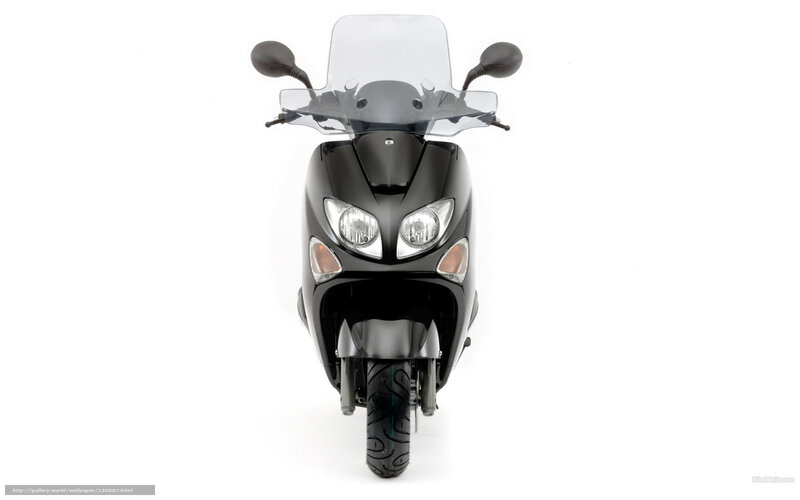 Black Scooter Front View — Neutral, Photograph