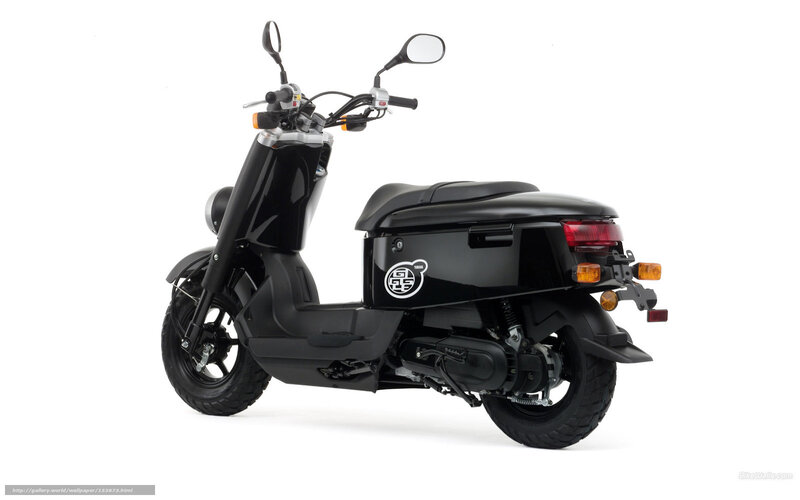 Black Scooter — Neutral, Photograph, Mirror, Seat