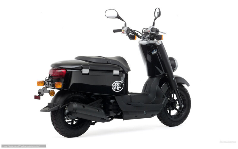 Black Scooter — Neutral, Photograph, Mirror