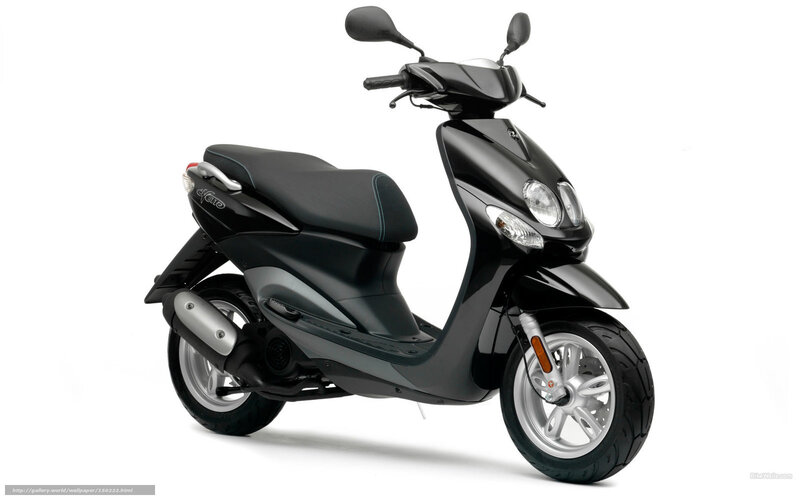 Black scooter on white background