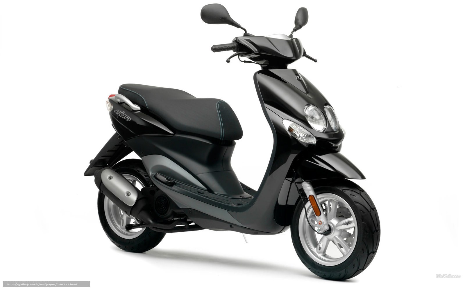 Black scooter on white background