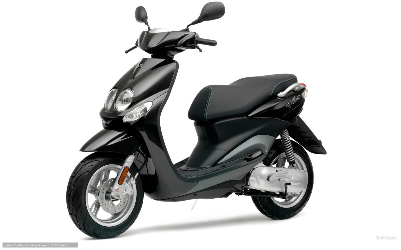 black scooter on white background