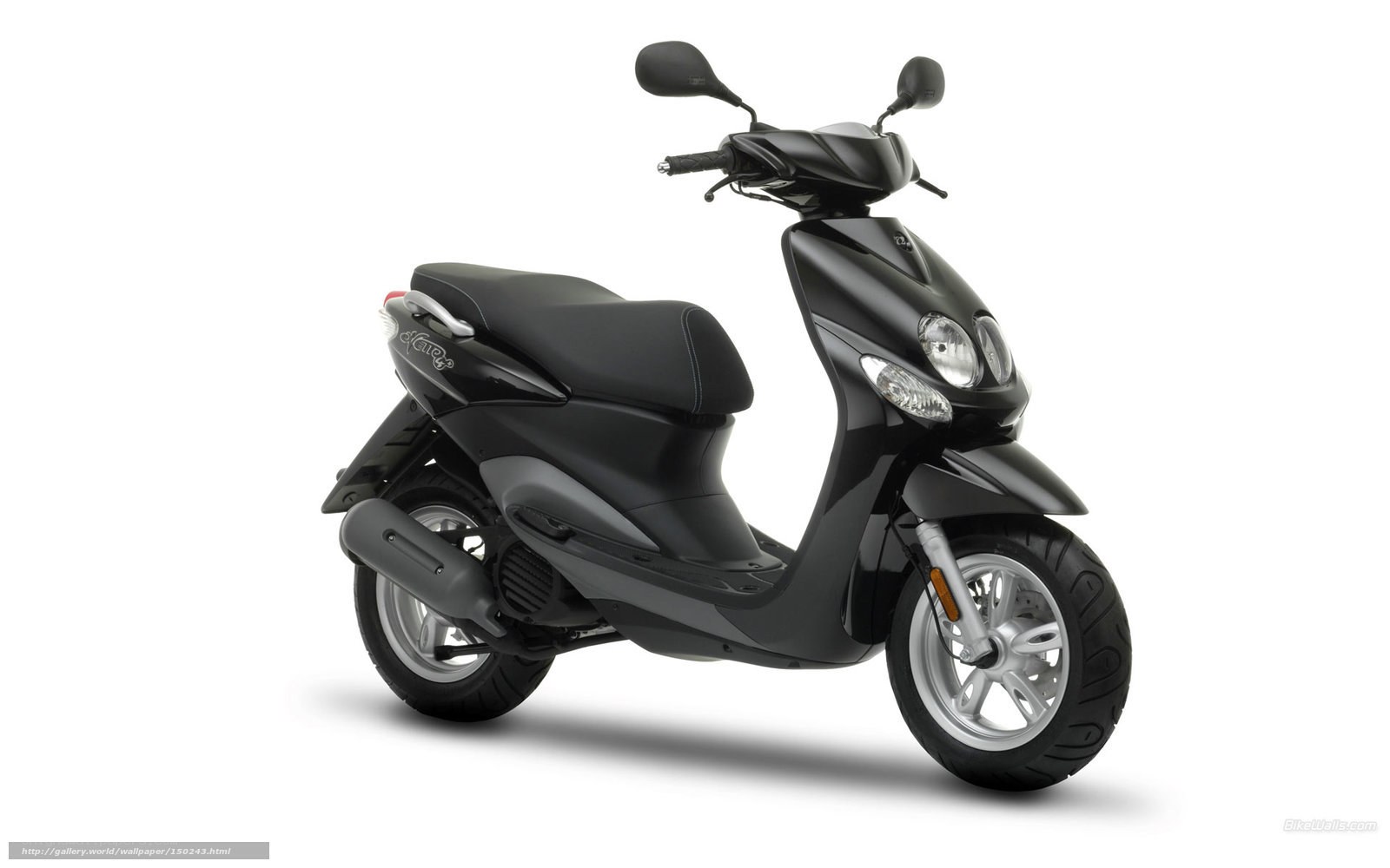 black scooter on white background