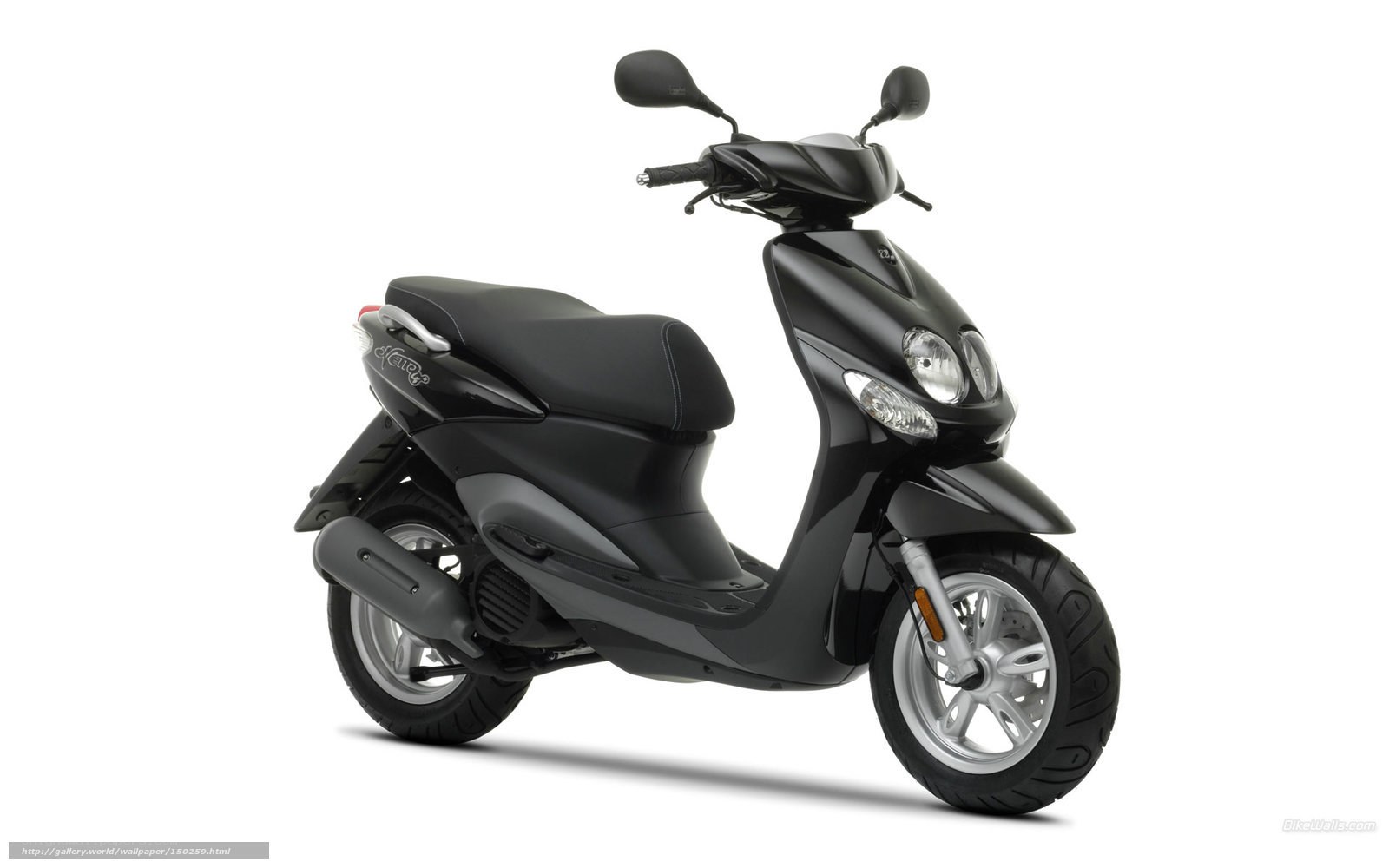 black scooter on white background