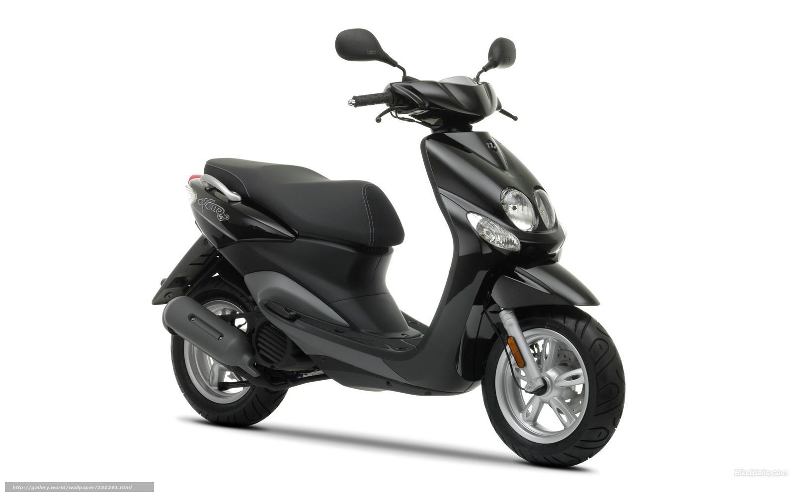 black scooter on white background