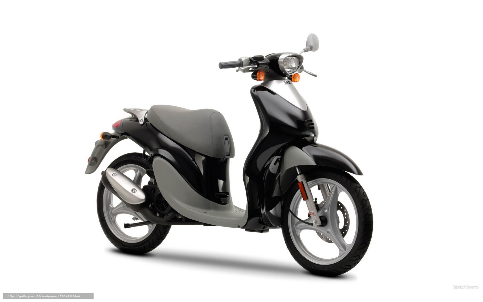 black scooter on white background