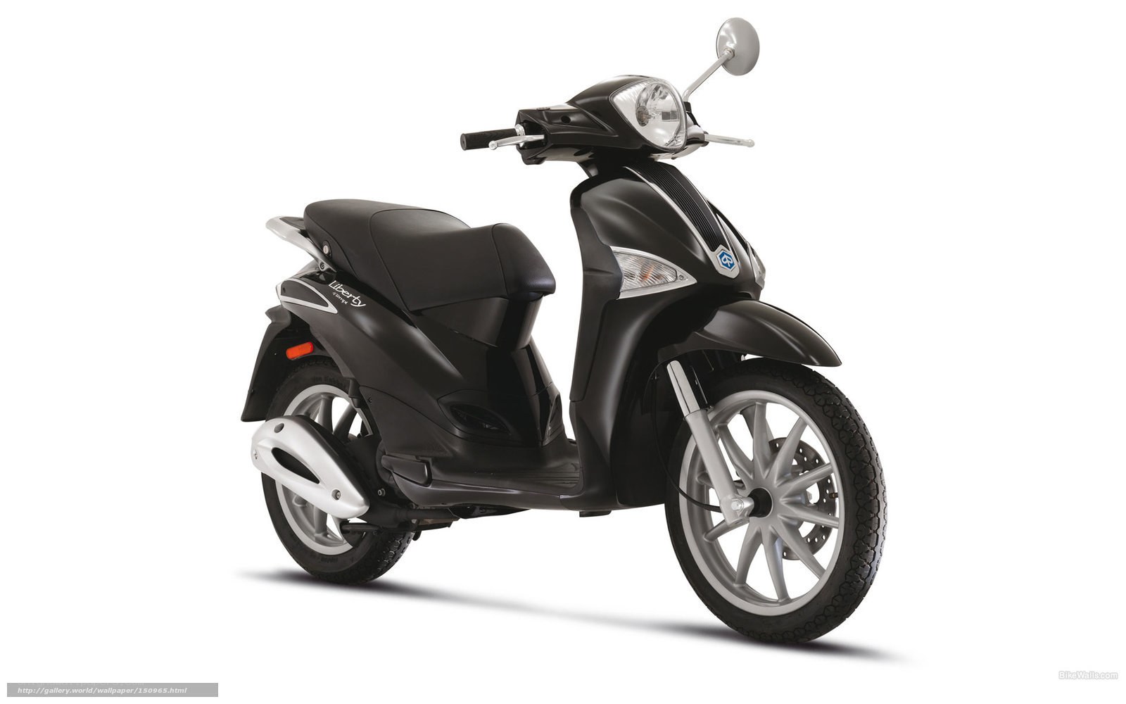 Black scooter on white background