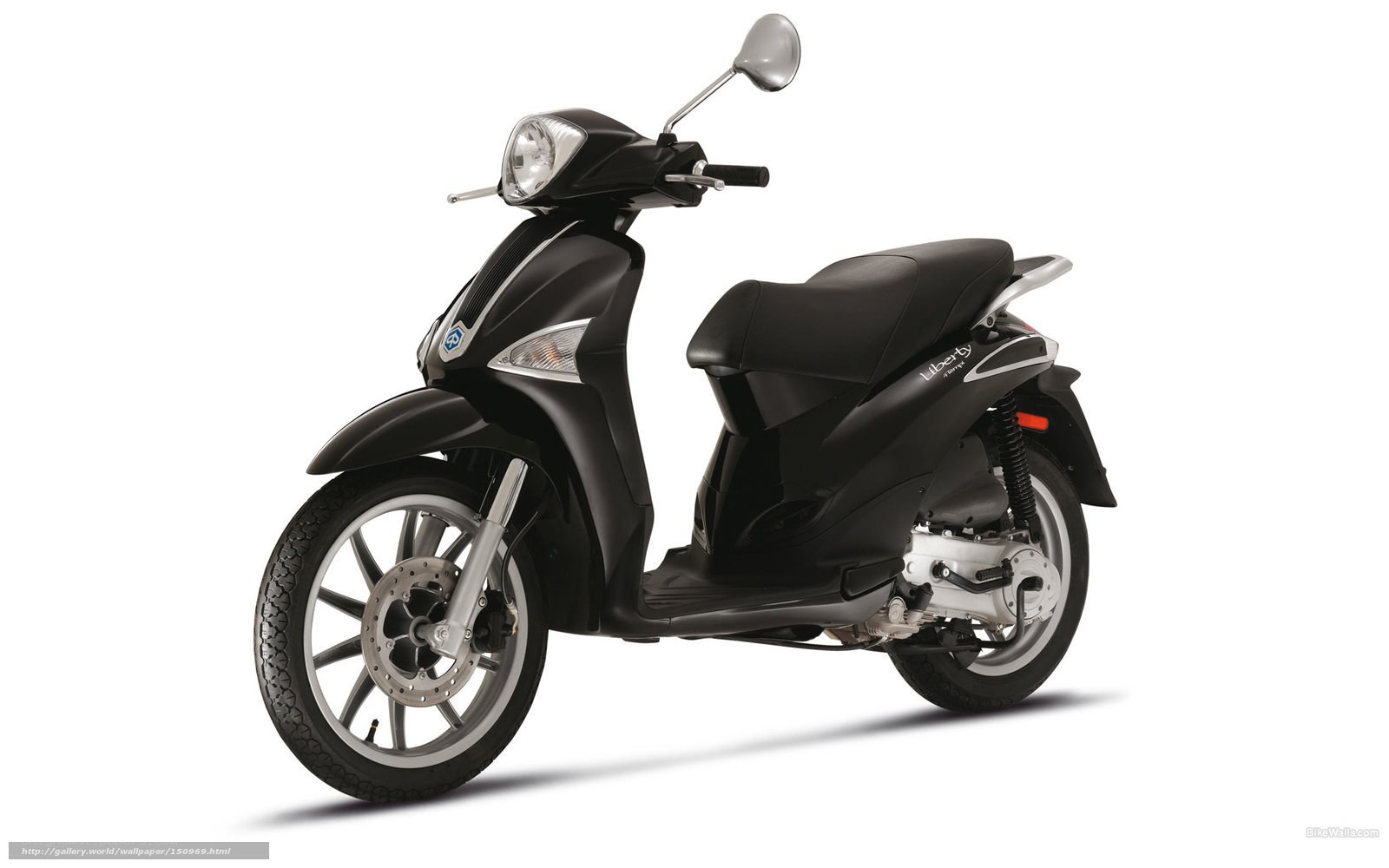 Black scooter on white background