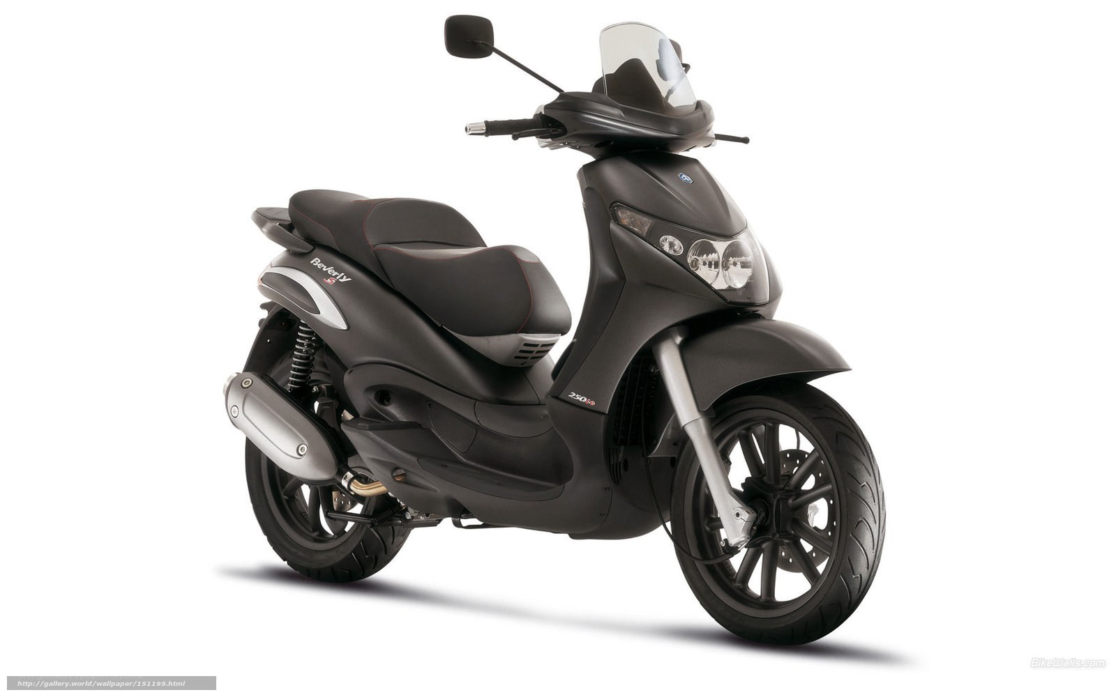 Black scooter on white background