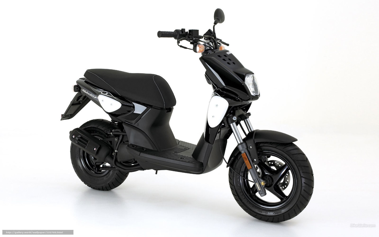 Black scooter on white background