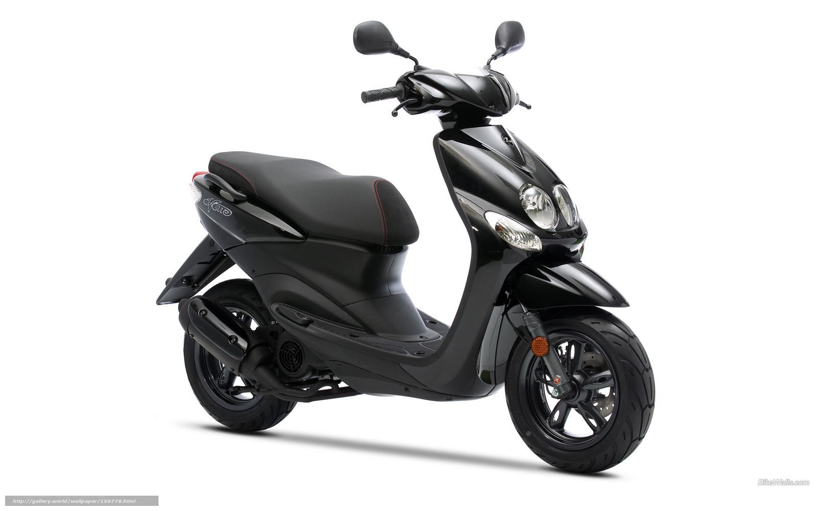 black scooter on white background