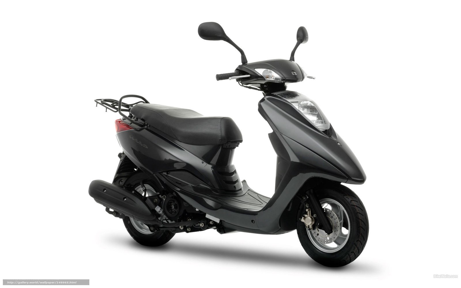 black scooter on white background