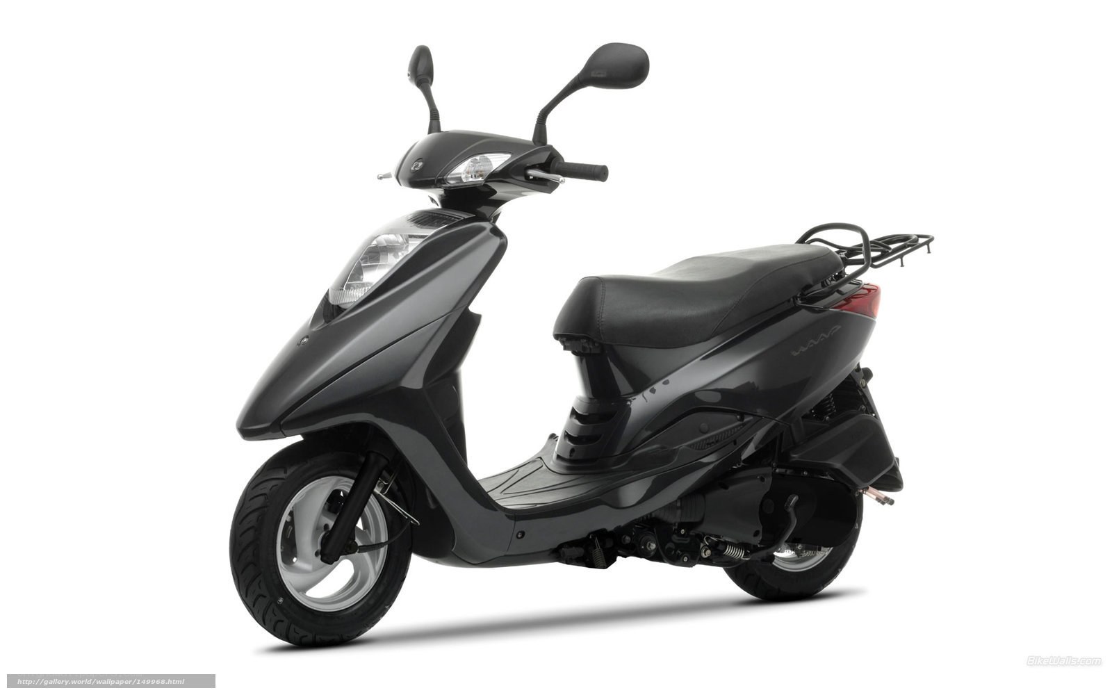black scooter on white background