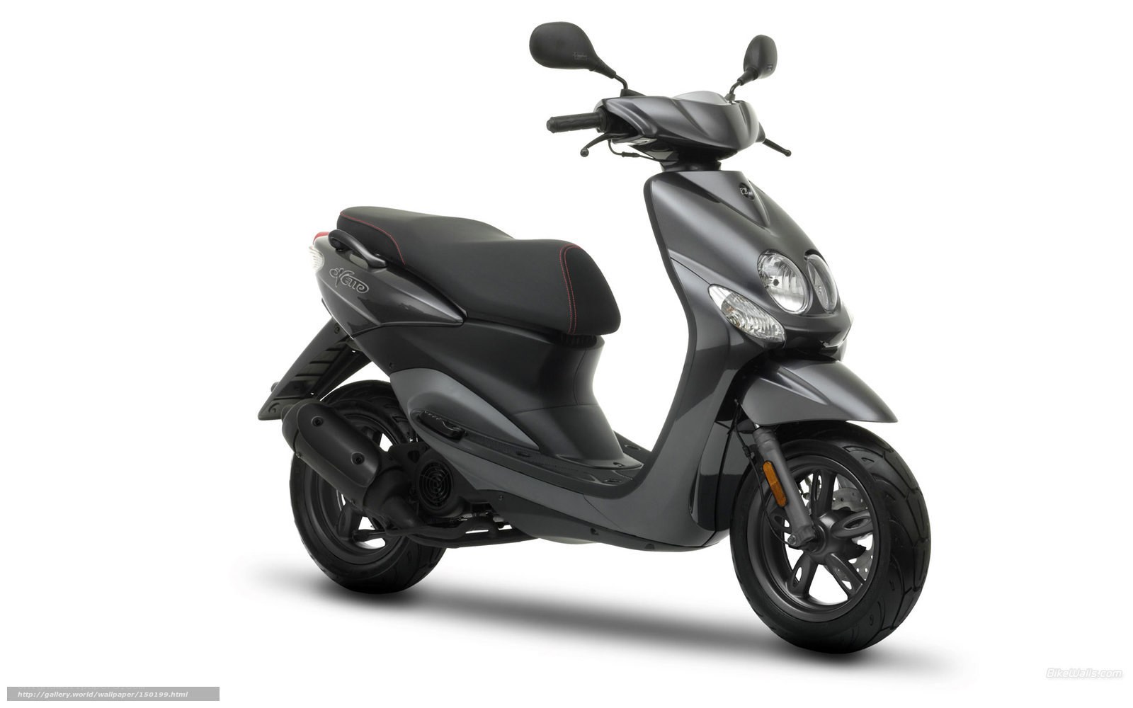 Black scooter on white background