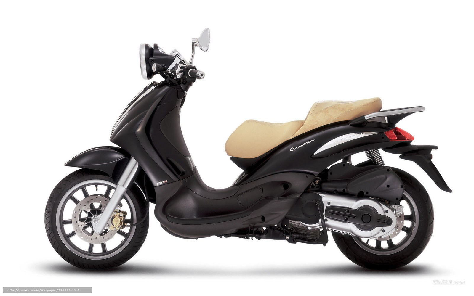 black scooter with beige seat