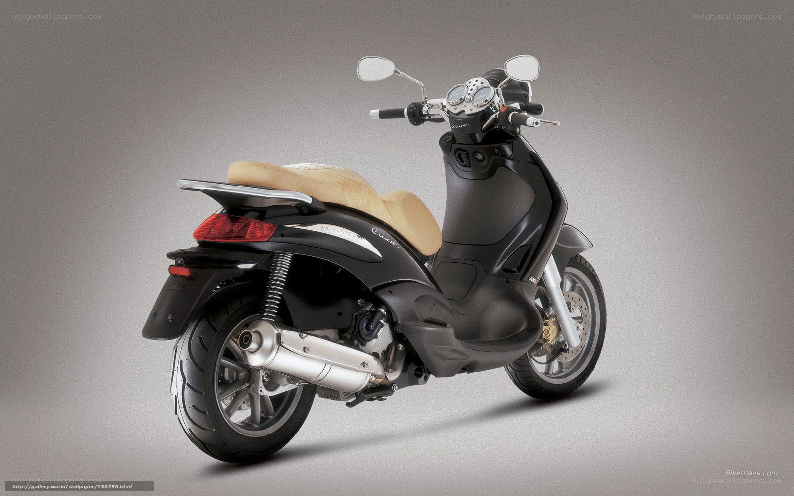 black scooter with beige seat