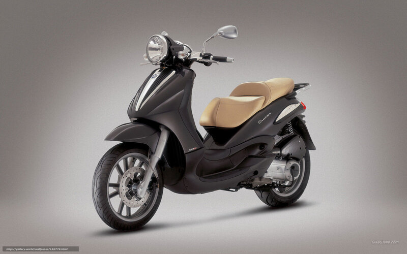 Black Scooter with Beige Seat — Gray