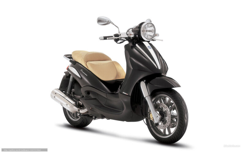 Black Scooter with Beige Seat — Neutral, Photograph, Headlight