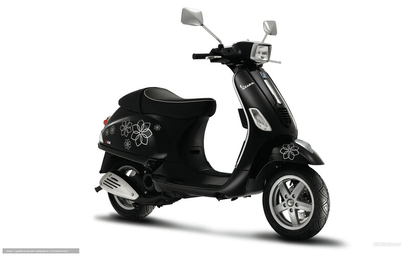 Black Scooter with Floral Decals — Neutral