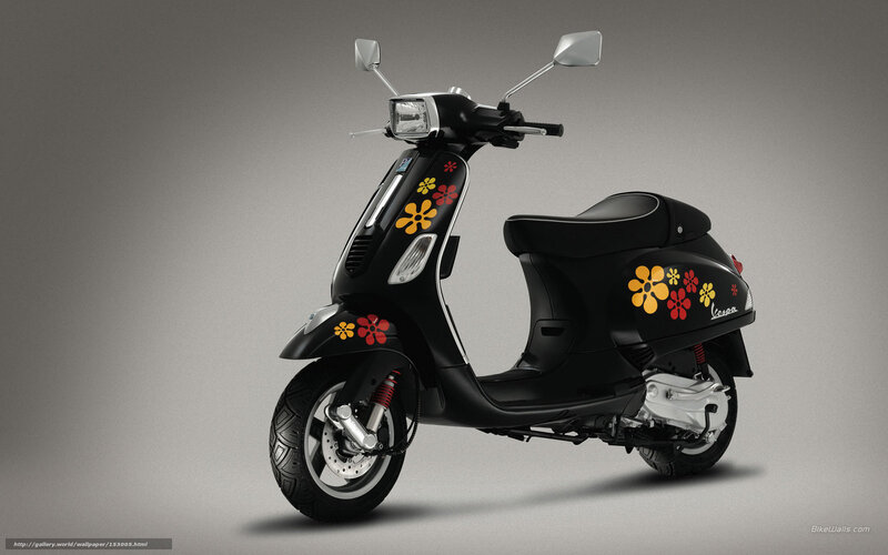 Black scooter with floral decals
