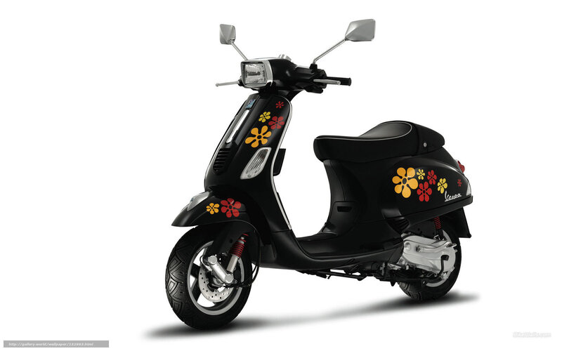 Black Scooter with Flowers