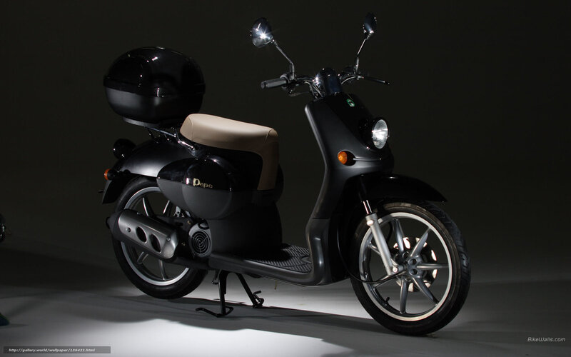 Black scooter with helmet