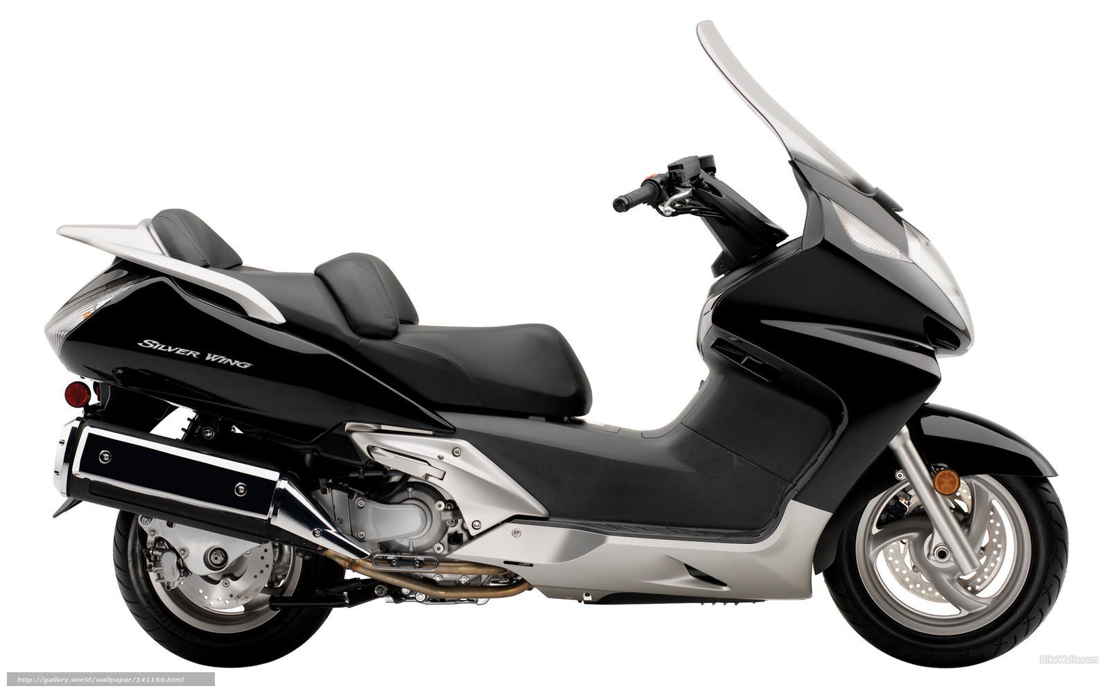 Black scooter with silver accents
