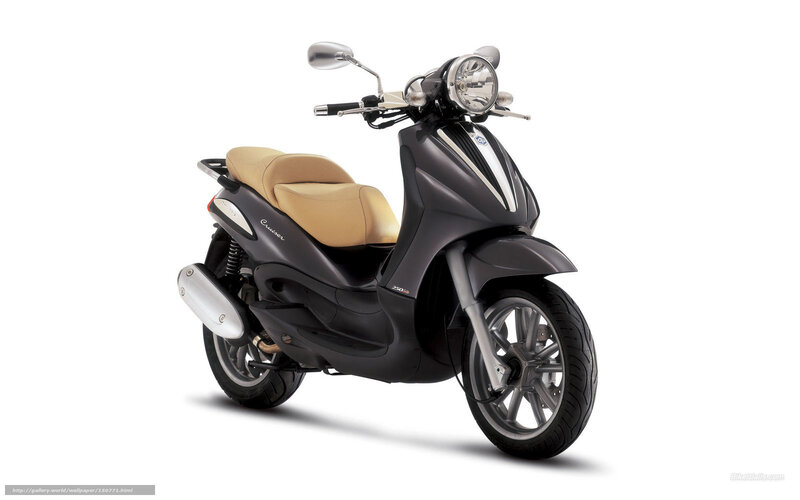 Black Scooter with Tan Seat — Neutral, Photograph, Headlight