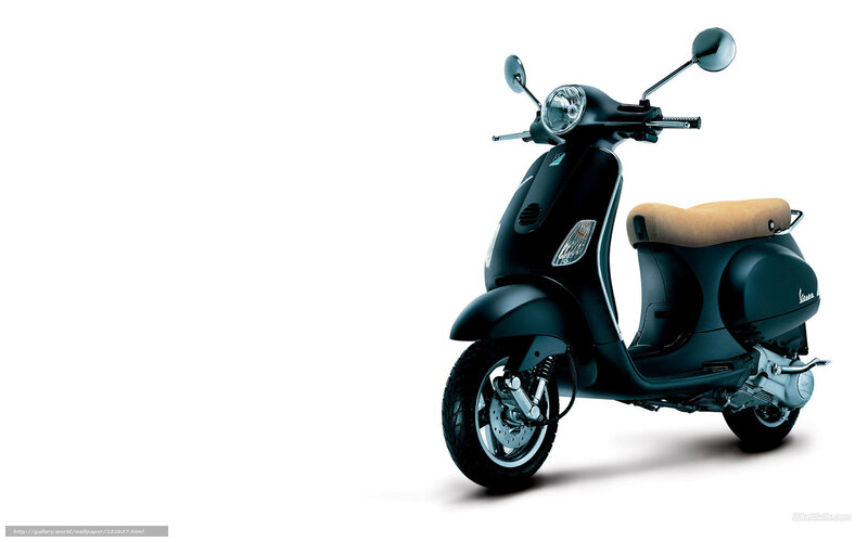 Black Scooter with Tan Seat — Neutral, Photograph