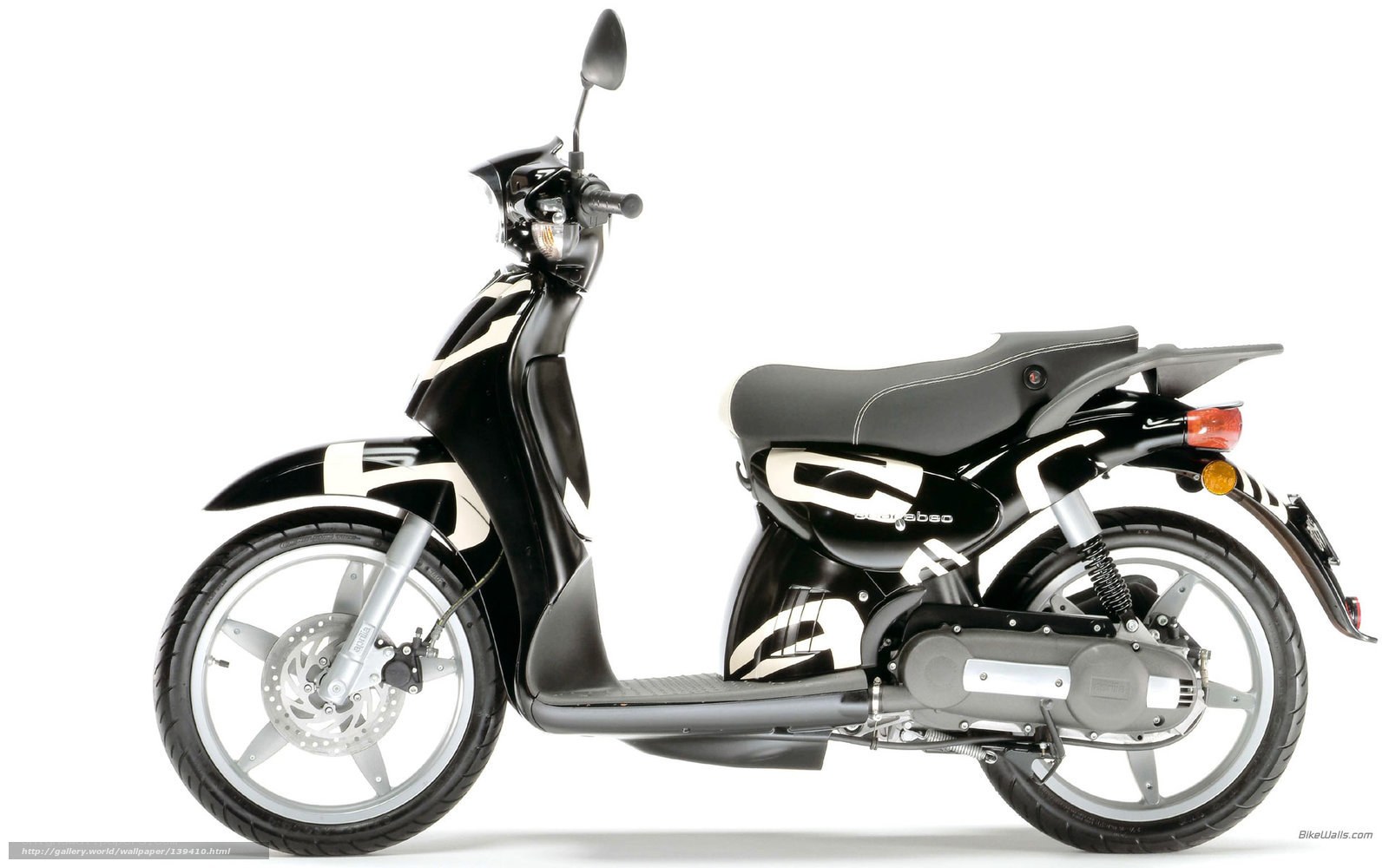 black scooter with white accents