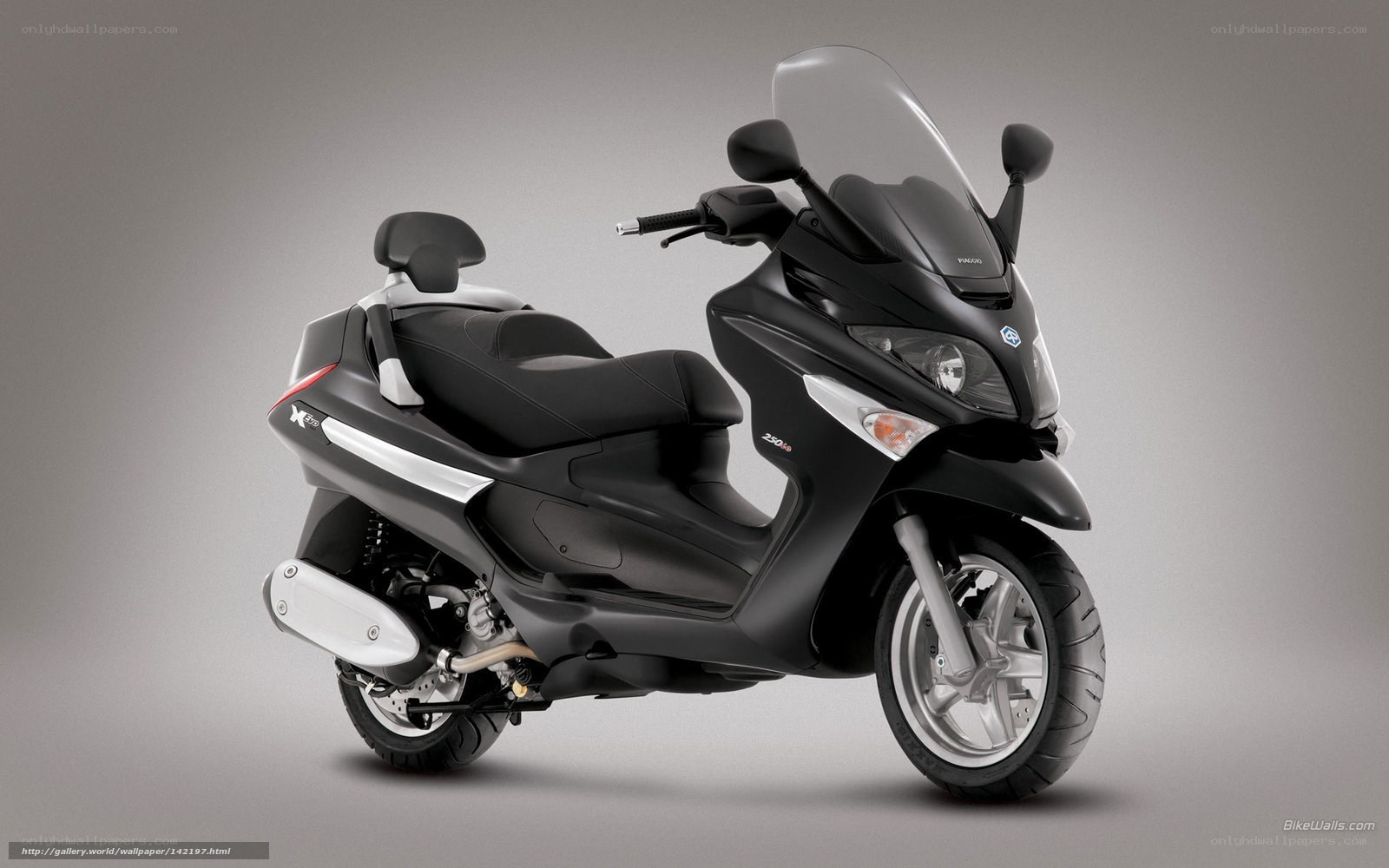 Black scooter with windscreen