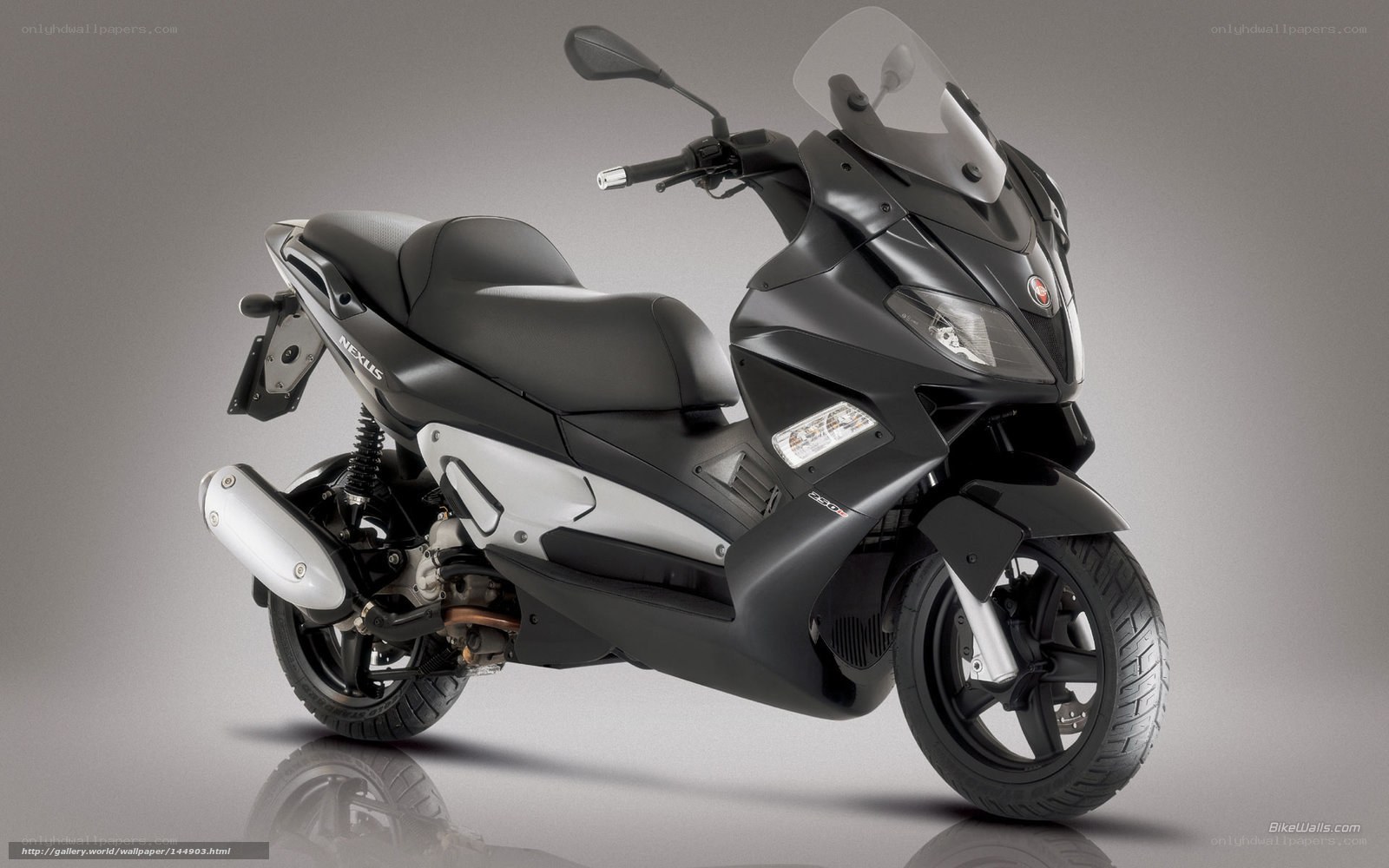 Black scooter with windscreen
