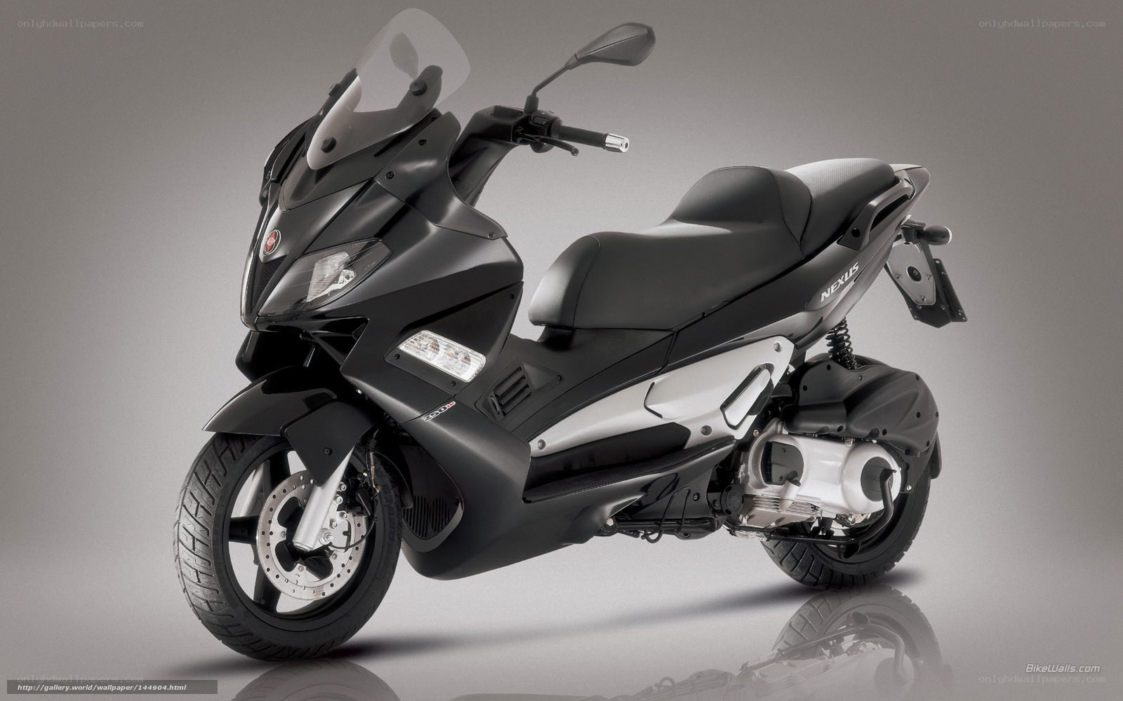 Black scooter with windscreen