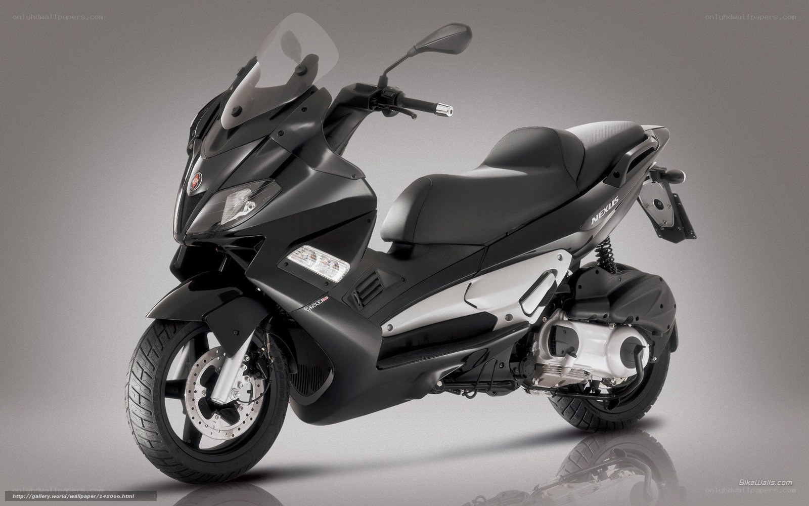 Black scooter with windscreen
