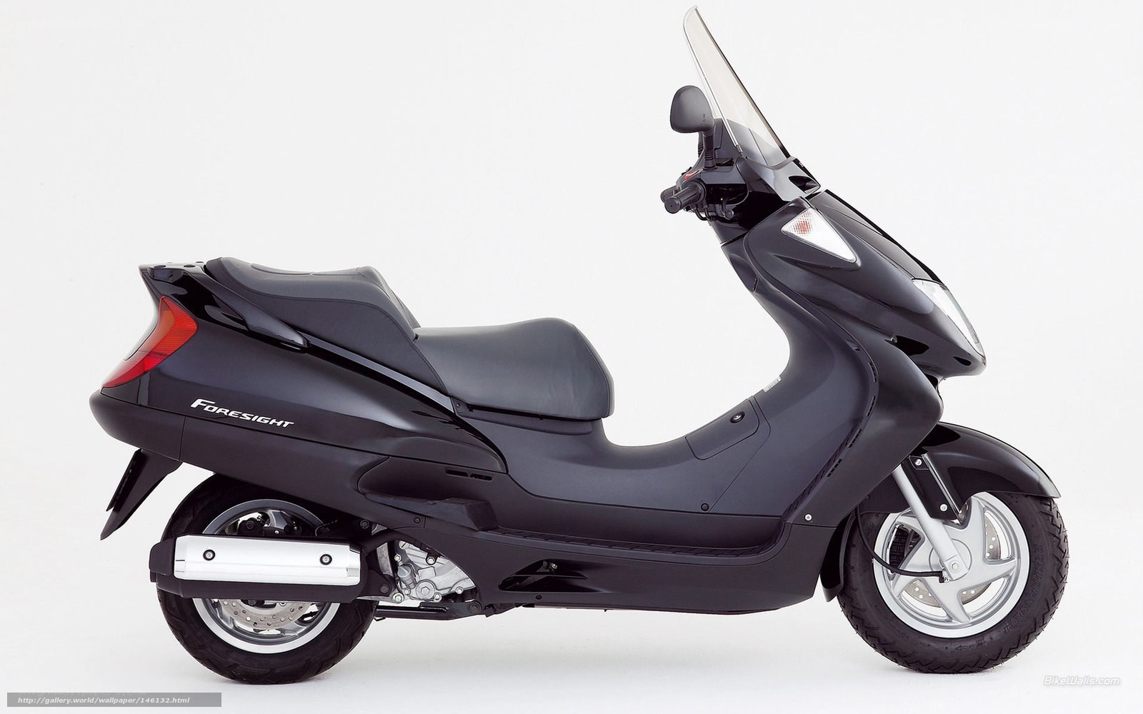 Black scooter with windscreen
