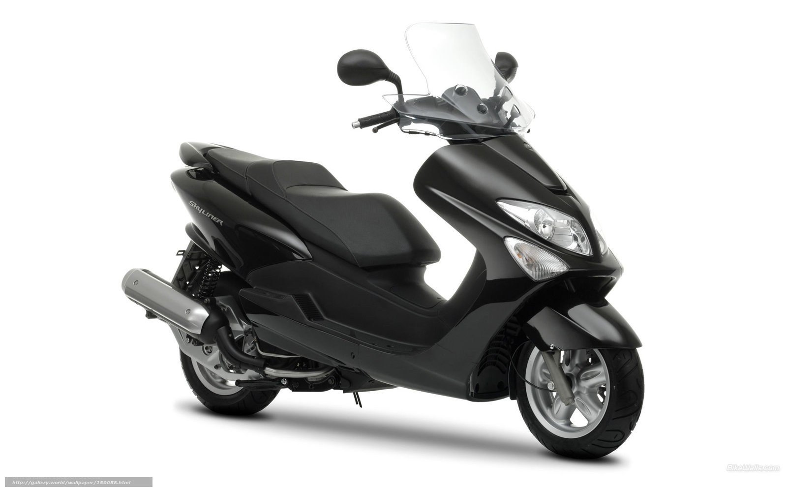 Black scooter with windscreen