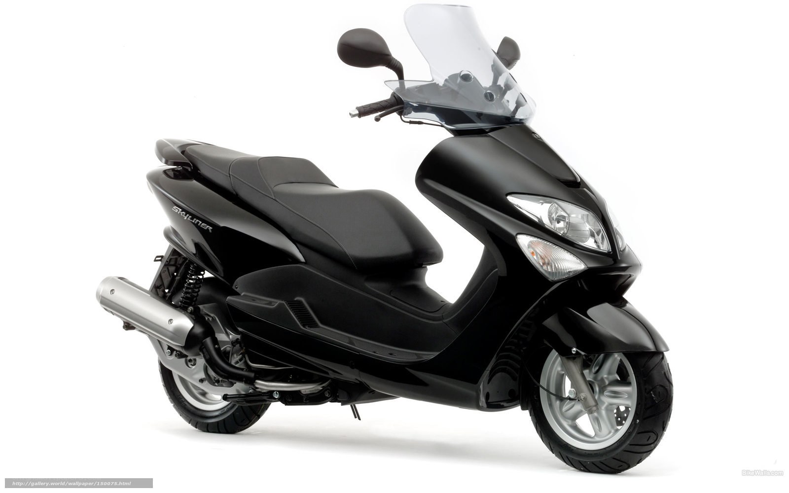 Black scooter with windscreen