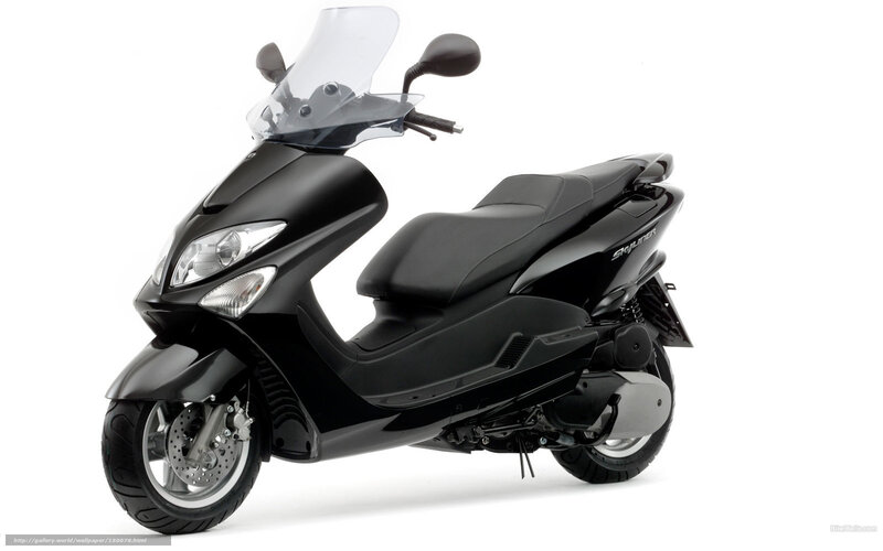 black scooter with windscreen