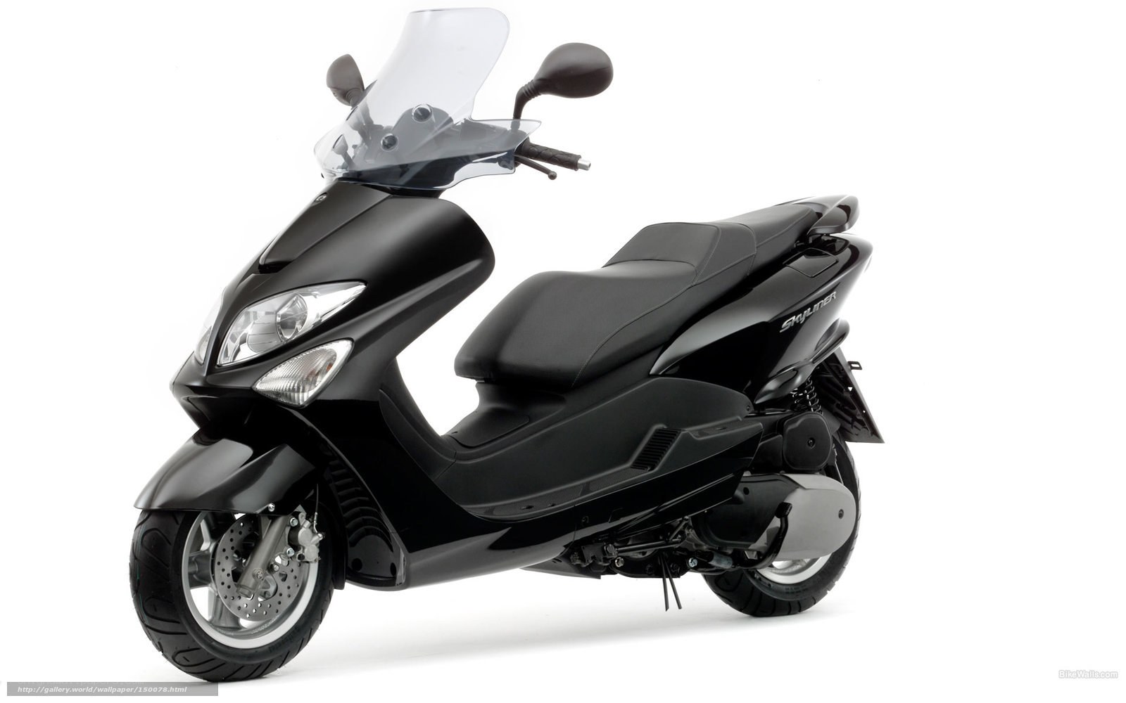 black scooter with windscreen