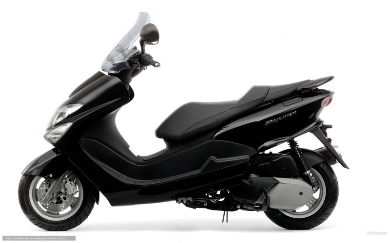 Black scooter with windscreen