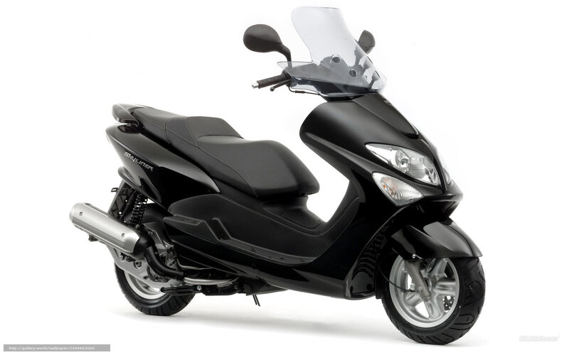 Black scooter with windscreen