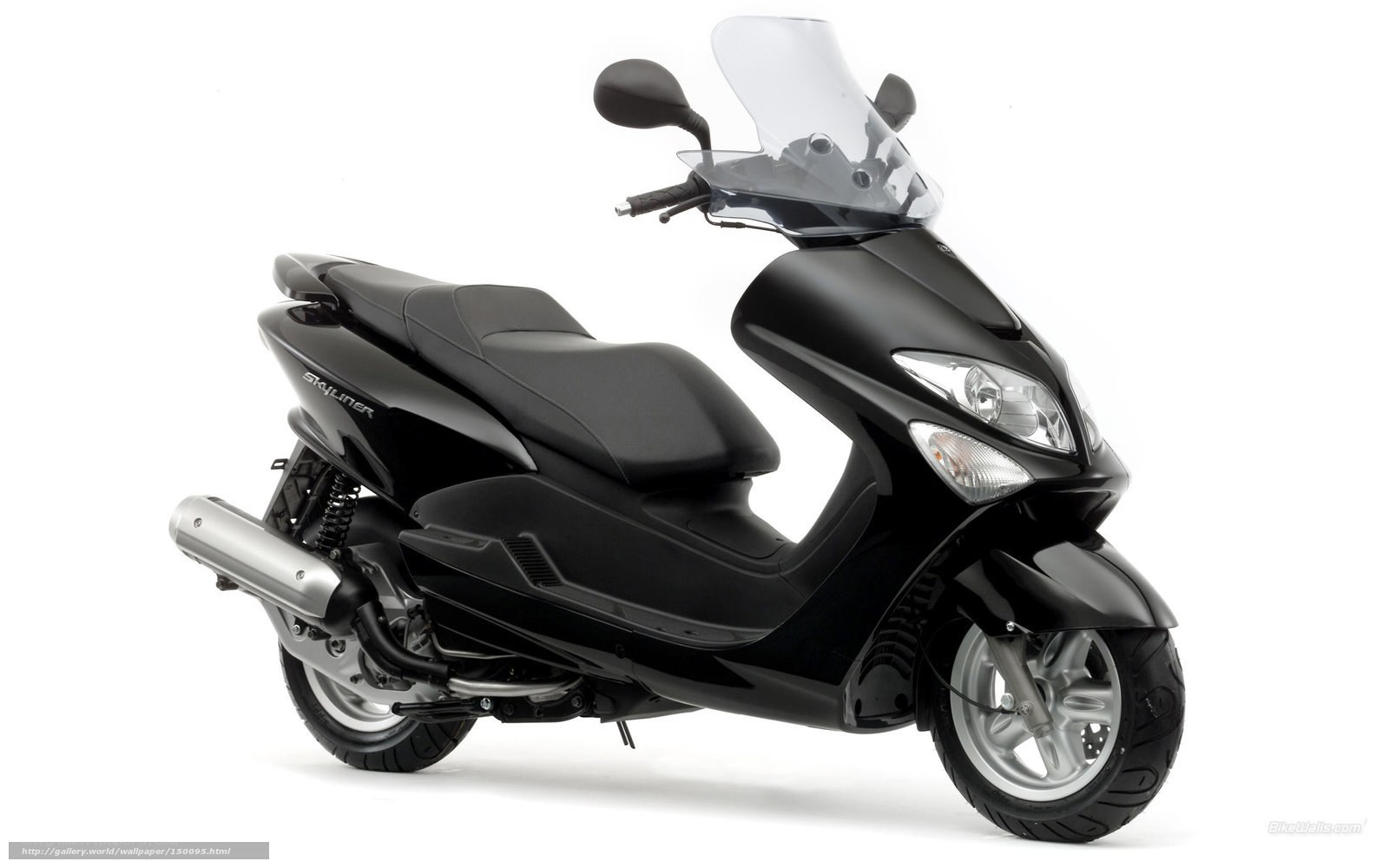 Black scooter with windscreen