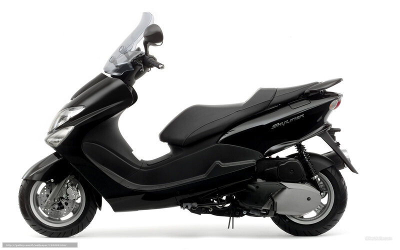 Black scooter with windscreen